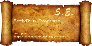 Serbán Evariszt névjegykártya